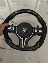 BMW M Performance Carbon Fiber LED Flat-Bottom Steering Wheel — front view